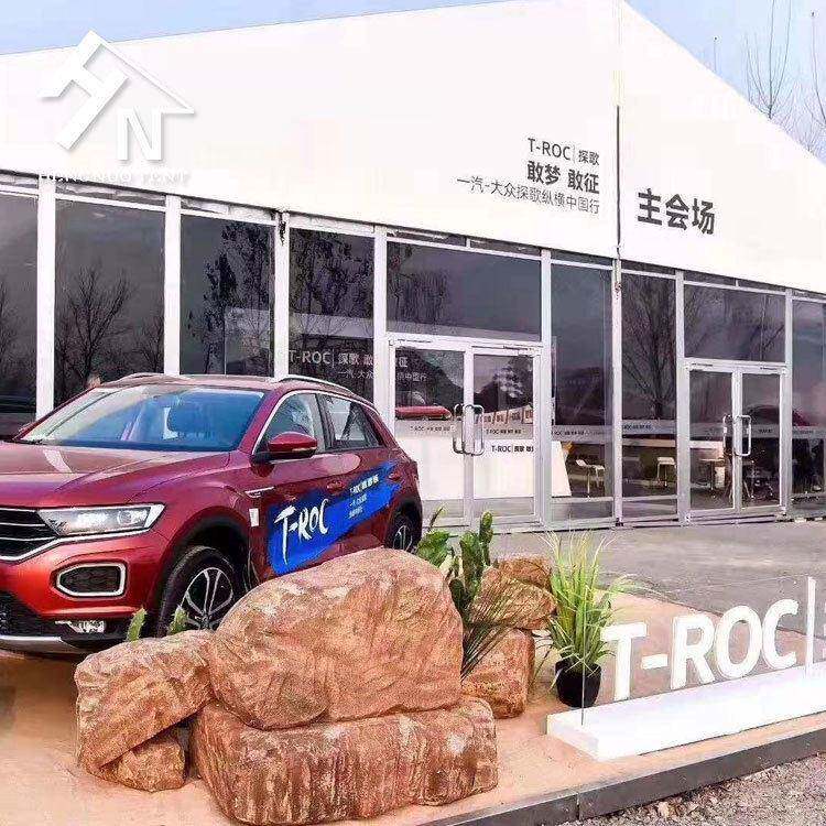 展览帐篷配玻璃墙pvc篷布铝合金活动篷房可上门安装可折叠