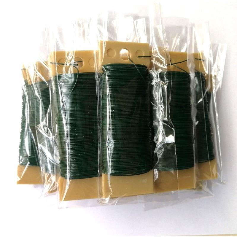 阿里精品，22号绿色35米长塑料板烤漆铁丝质量保证，工艺品铁丝