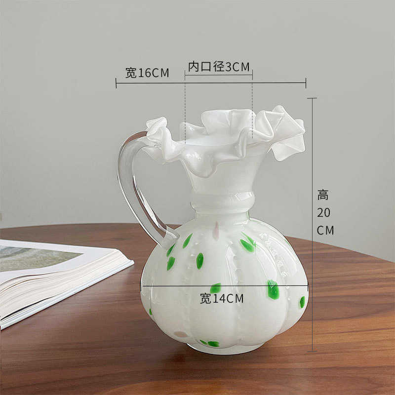 纹装饰南瓜插花选芬顿古风家用中严复古高档法式花瓶玻璃水培手工