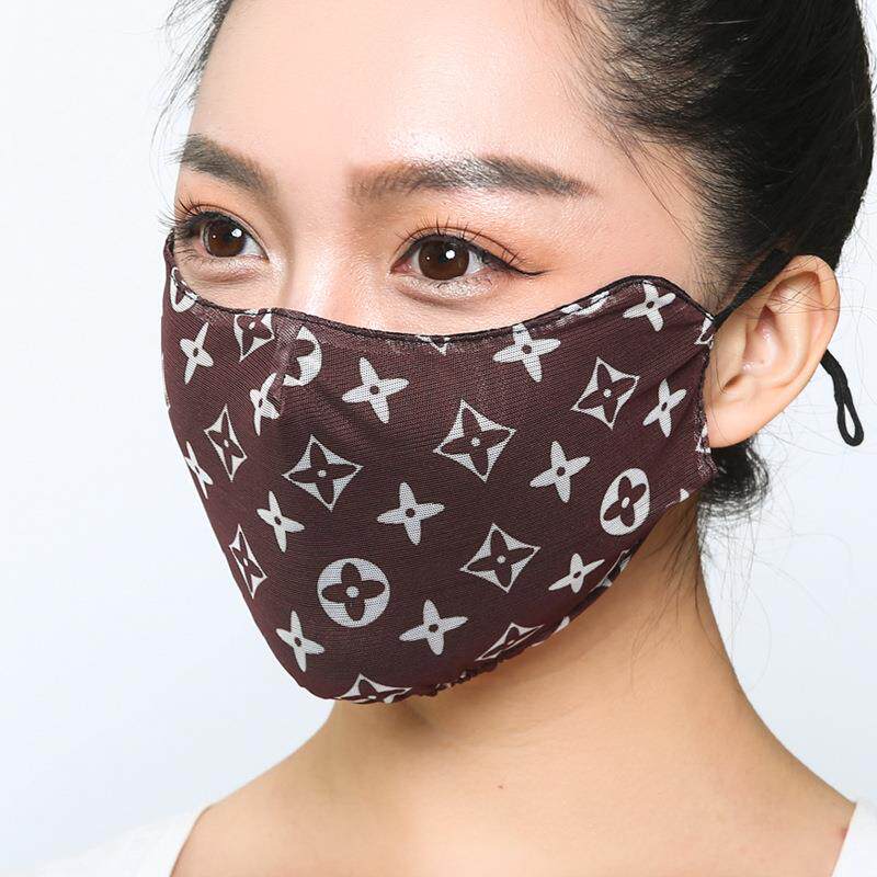 立体护眼角薄款防晒口罩印花透气时尚冰丝网眼女士韩版护全脸夏季