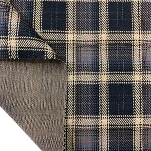 新款 原料粗纺现货 TR棉色织格子混纺高档毛呢提花面料色织服装