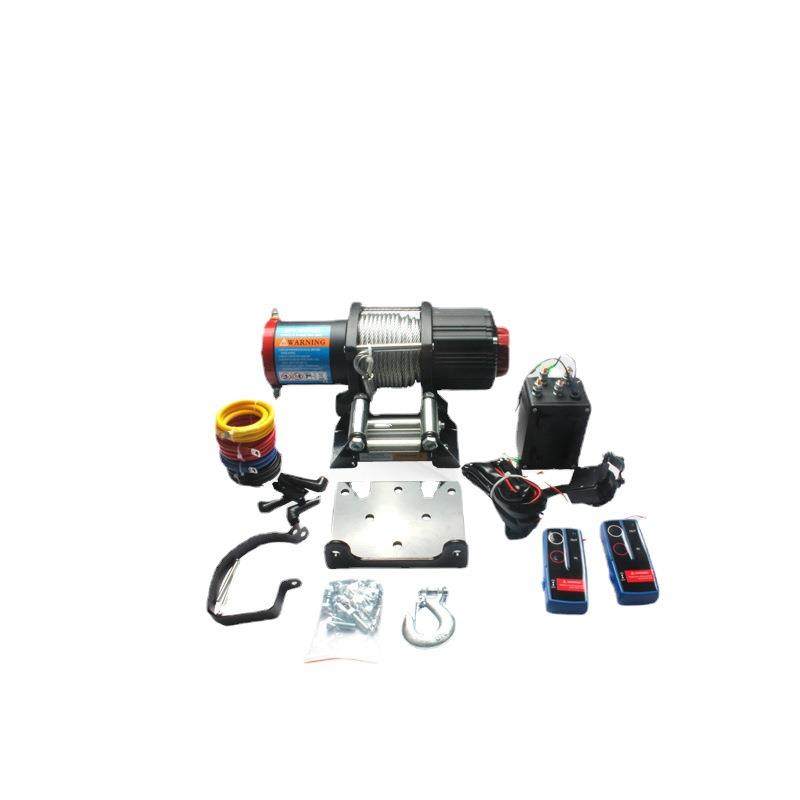4500磅R型绞盘小型电动绞盘 厂销卷扬机 磨砂质感 附全套配件
