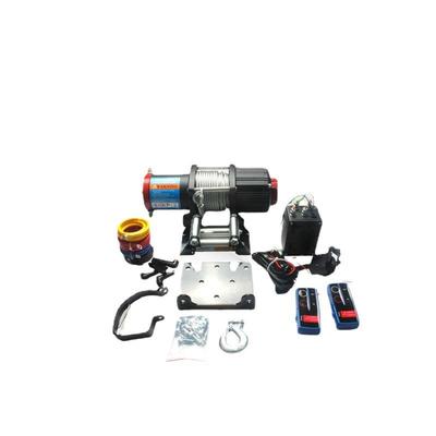 4500磅R型绞盘小型电动绞盘厂销卷扬机磨砂质感附全套配件