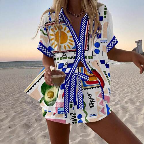 Colorful top women's suit two