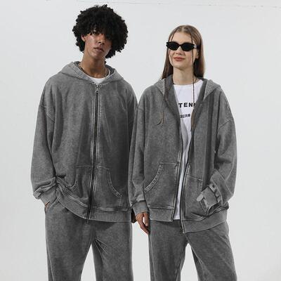 BIGWIG Unisex loose zip-up hoodie suitable for men and