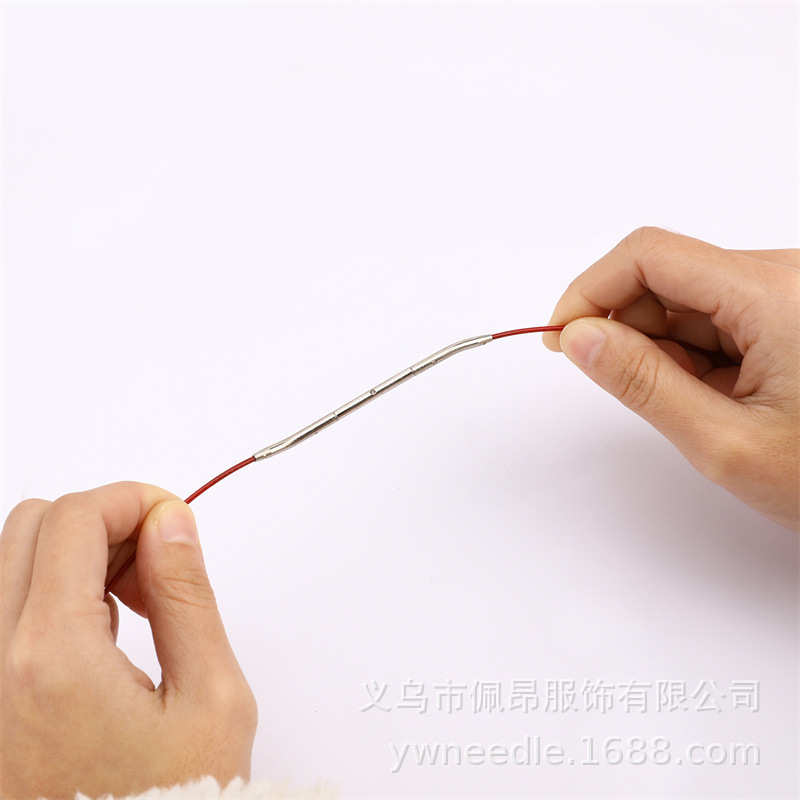 新款毛线编织工具环形针套装红色氧化铝可拆卸环形针组合收纳包