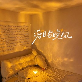 创意动态水波纹氛围灯卧室情调，家用床头灯浪漫氛围感灯小夜灯旋转