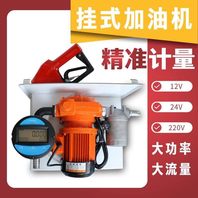 挂式车型吨桶加油机12V24V220V大流量计量器电动抽油泵柴油全自