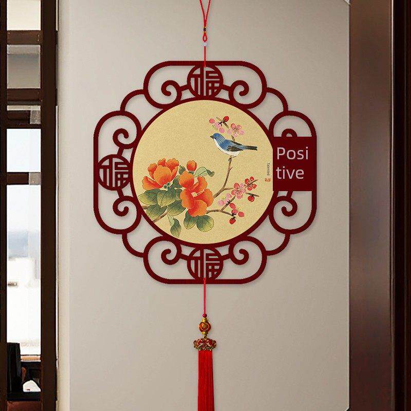中国结祝福挂件悬挂客厅大入口厅2025新型高端花鸟国画年画装饰