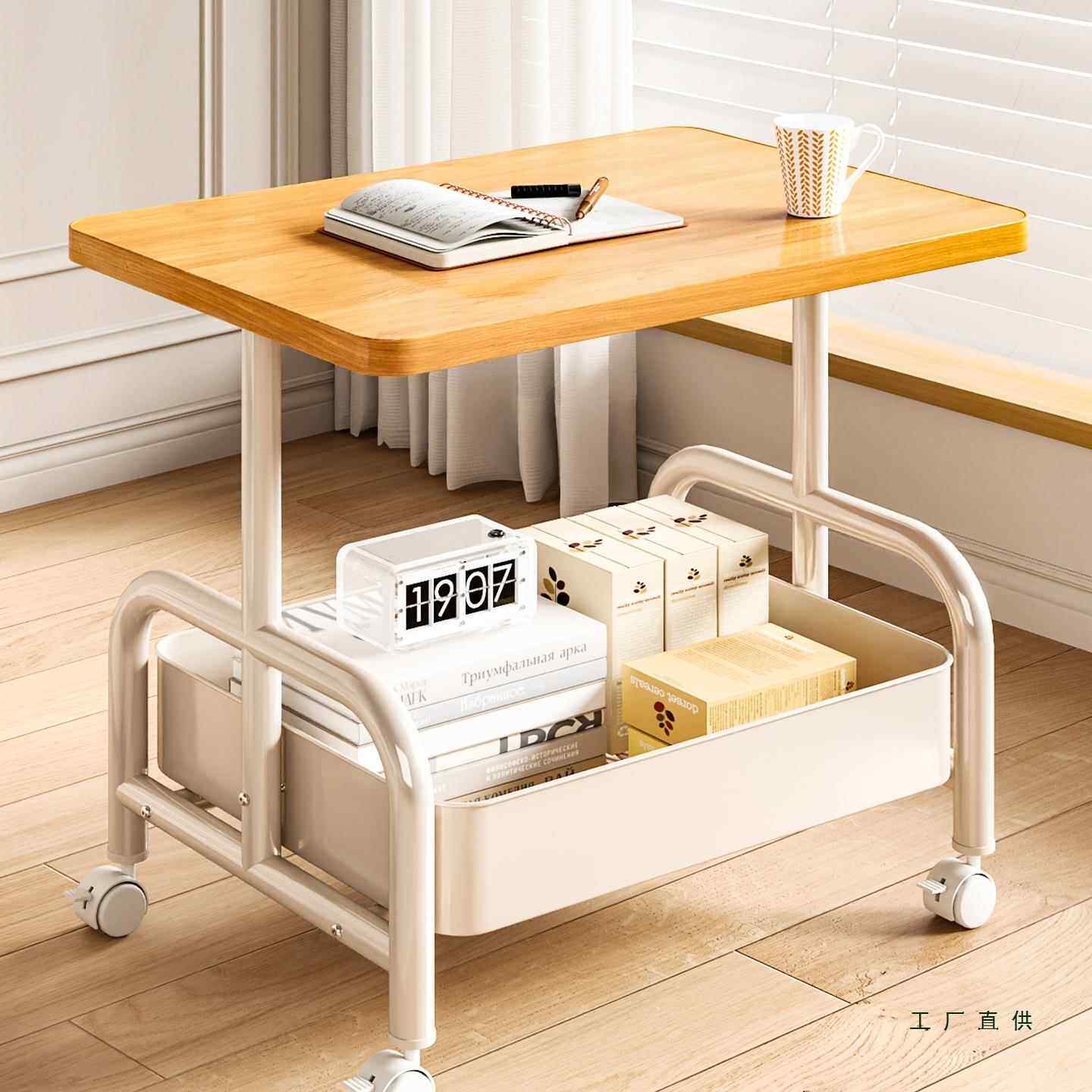 小推车双层边几客厅沙发可移动茶几收纳小桌子带轮茶桌卧室置物架