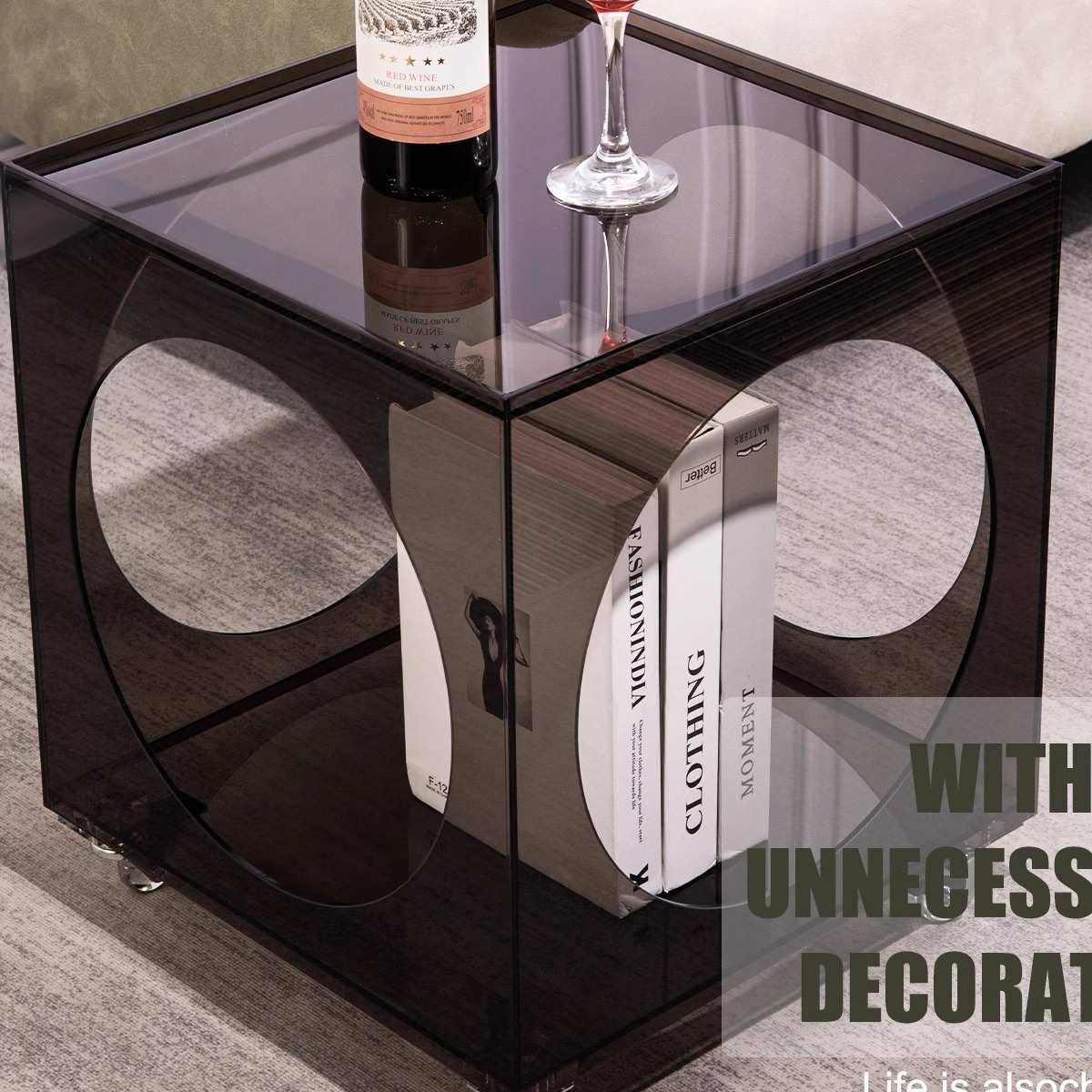 收纳小边柜床头柜创意亚克力沙发边几边桌小角几可移动小茶几储物