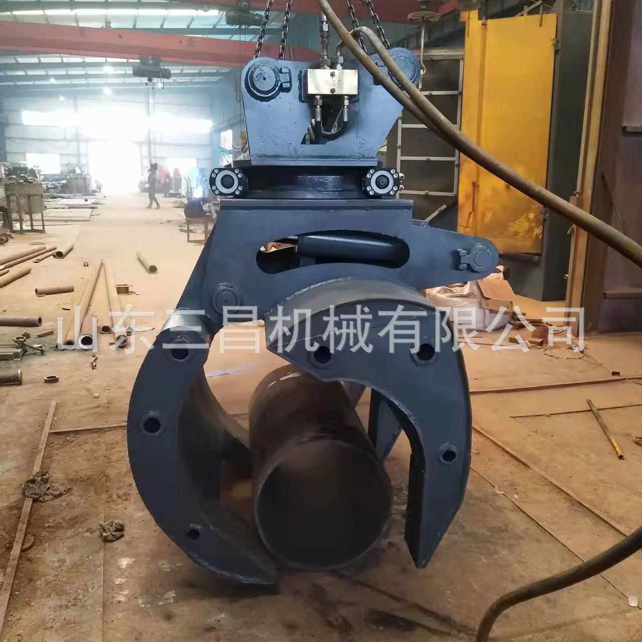 60度自由旋转双缸抓夹机械辅具废料液压抓木器夹木机管道抓夹