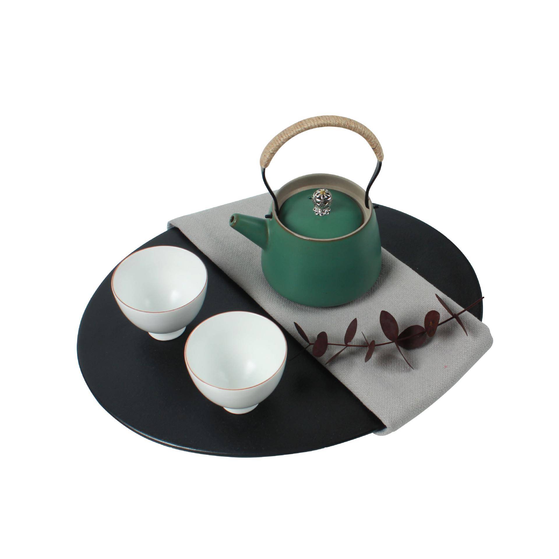 轻奢陶瓷工艺品摆件样板房软装饰新中式创意组合茶几摆件书房茶具