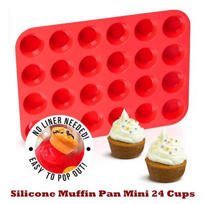 Silicone Muffin Pan Mini 24 Cups Cupcake Pan Baking Nonstick
