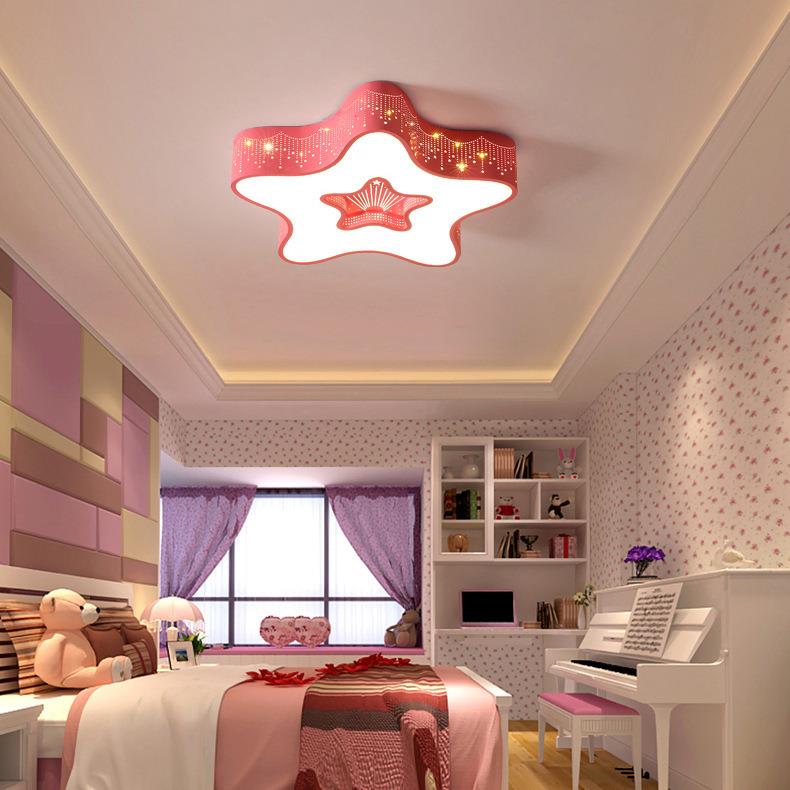 儿童房吸灯女孩顶公主男孩现代性意创卡通led80947个护眼卧室灯具