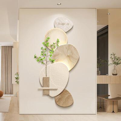 入户时门正对墙来转玄关DH-0094装饰画奶油风图走廊过道挂画九鱼