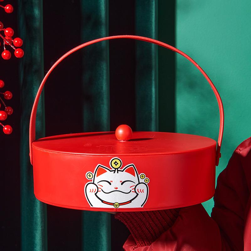 创意中国风福气过年干果盒分格带盖密封瓜子花生坚果盒结婚糖果盘