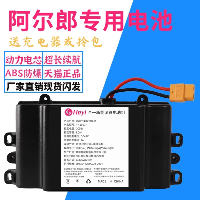阿尔郎电动平衡车锂电池合一36v通用安派新能源42v电瓶组原装配件