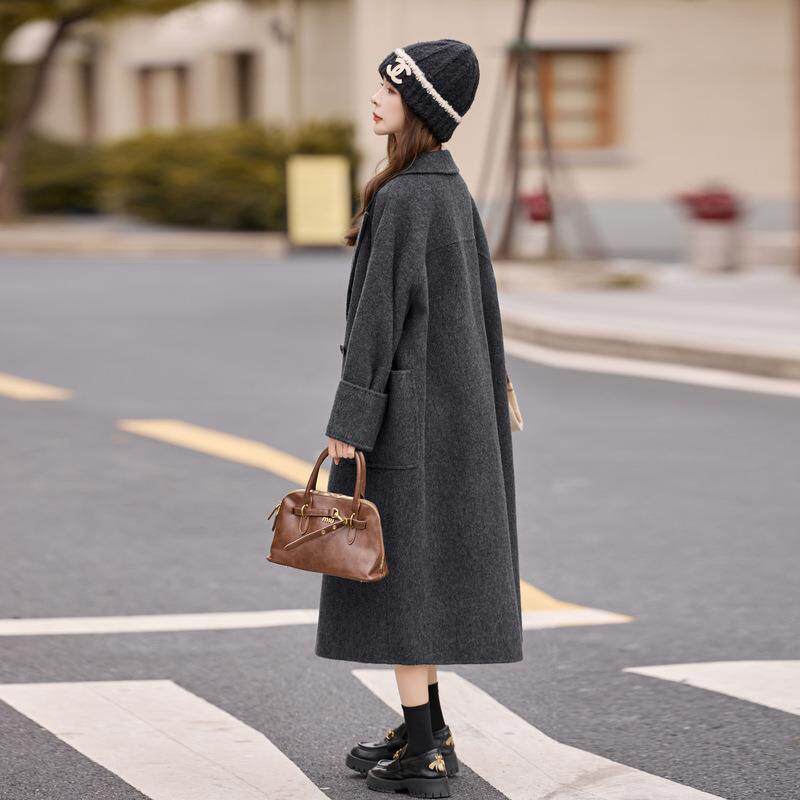 双面呢羊毛大女小个子衣中长款225ZAI8527S秋新款高0级感冬韩系羊