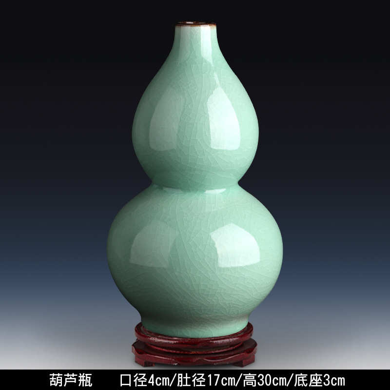 陶瓷花瓶摆件花瓶复古梅花家居冬瓜瓶陶瓷景德镇工艺品粉彩中式