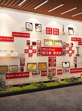 荣誉墙展示架面装饰员工风采照片布置公司文化企业宣传栏学校专利