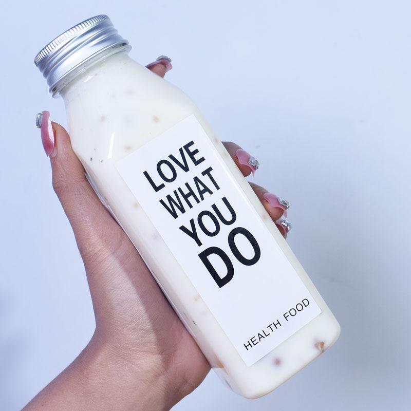 加厚350ml400ml方形pet塑料瓶饮料瓶食品级密封瓶奶茶果汁瓶带盖