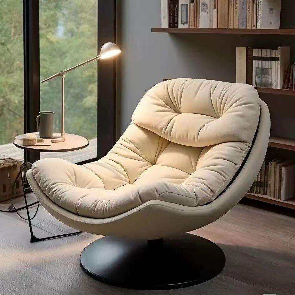 懒人沙发椅客厅设计师单人沙发椅可旋转意式轻奢书房阳台休闲躺椅
