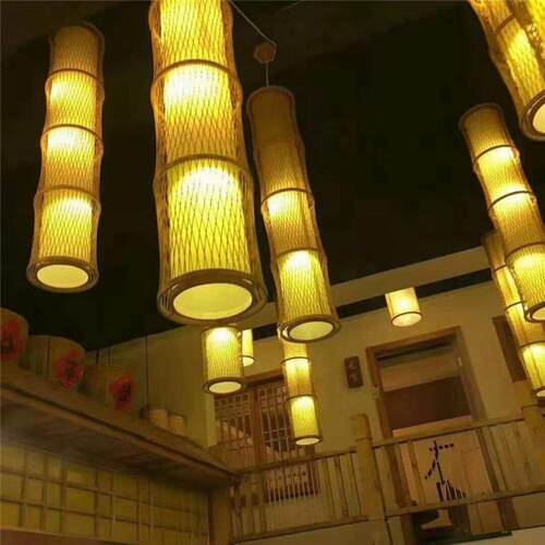 田园竹编卧室阳台东南亚风格灯具手工编织竹艺吊灯厂家直销竹编灯
