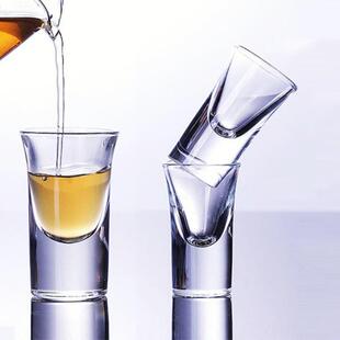 一两白酒杯子水晶玻璃五八钱子弹杯20ml毫升25小酒杯厚底高端精致