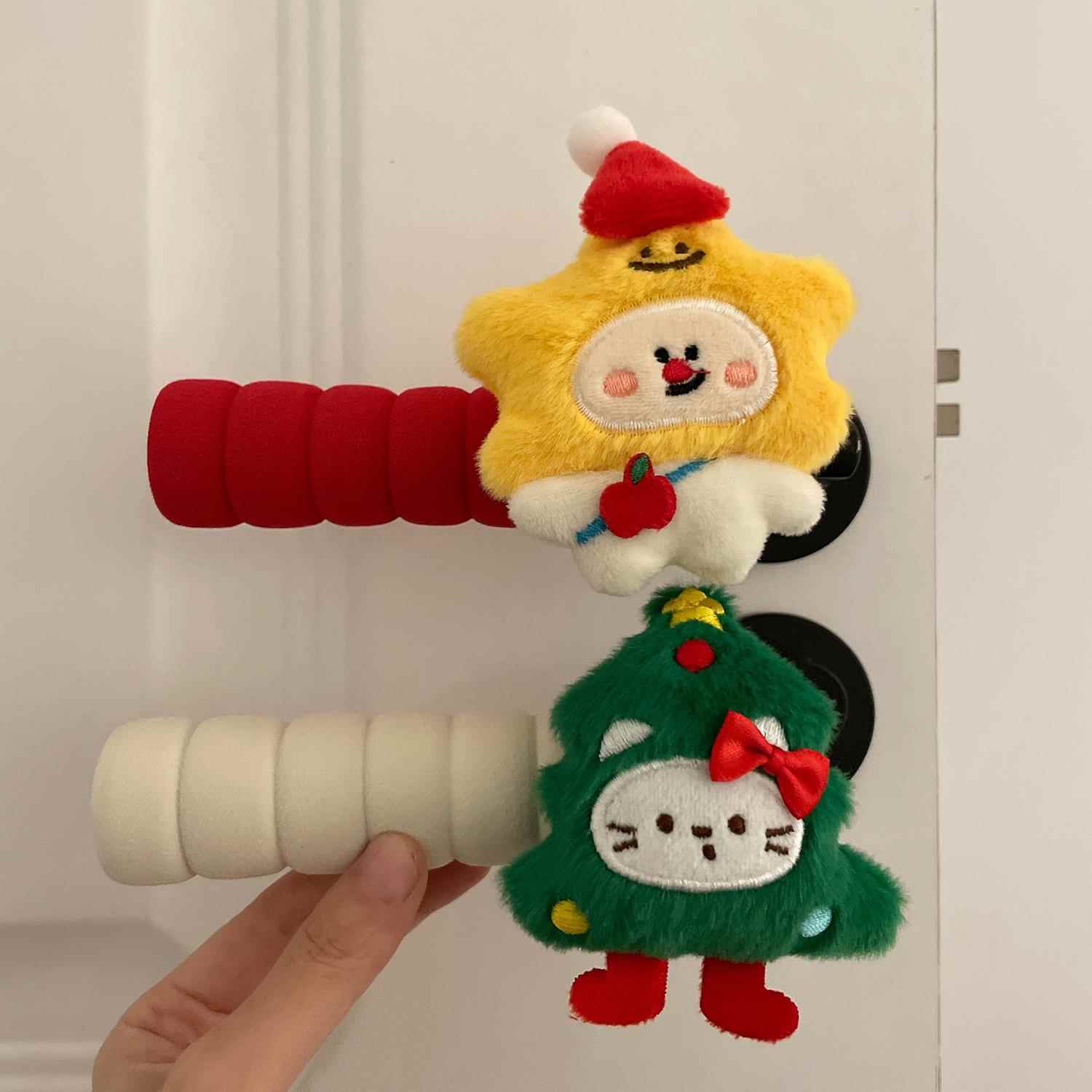 圣诞装饰~门把手套防静电可爱儿童居家ins门防撞防刮门保护套礼物