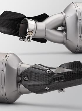 摩托车排气管改装 适用于水鸟R1200GS R1250GS一体中段尾段消声器