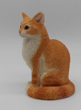 精品模型工艺品逼真的猫礼物饰品可爱的猫L室内汽车室内装饰树脂
