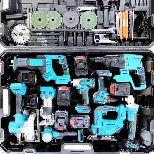 9件锂电工具套装】电锤角磨机电动扳手手电钻单手锯曲线锯麦太保