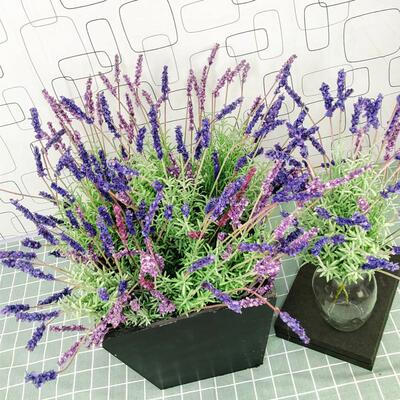 仿真薰衣草 9头薰衣超仿真花卉植物 普罗旺斯紫色欧式出kou花束