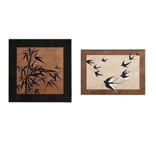 中古风卧室装 复古主卧房间挂画高级感床头墙壁画 饰画小众燕子美式