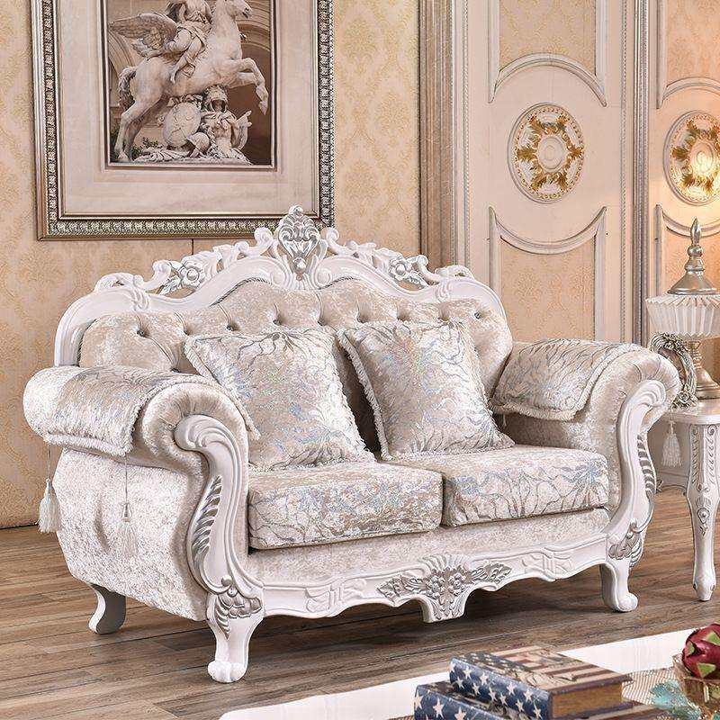 2026新款时尚欧式布沙发客厅绒布实木花布艺高档组合新款组合沙发