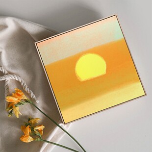 安迪沃霍尔日出日升挂画现代简约客厅大尺寸装饰画大色块暖色壁画