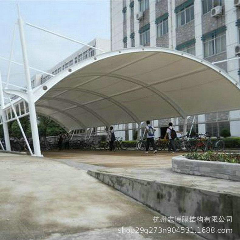 户膜外张拉看篷台景观雨棚遮阳棚070口车库出入膜结构布遮雨停车