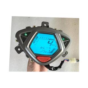 鬼火摩托车液晶表时速码表里程油量转速背光7色可调时间表显示屏