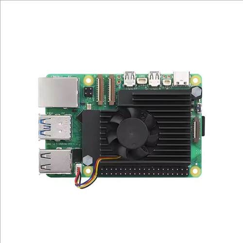 树莓派Raspberry Pi 5代专用散热器风扇 散热片主动散热 带导热贴