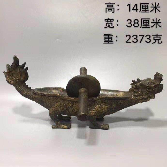 龙头药碾子纯铜古代药机古中医馆SYV摆玩件药店碾彷古老铜式药捻