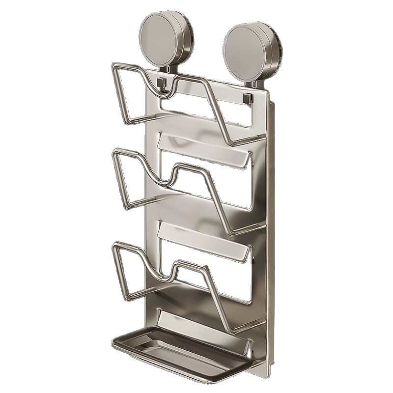 2025新款吸盘锅盖置物架厨房壁挂免打孔多功能砧菜板放置收纳