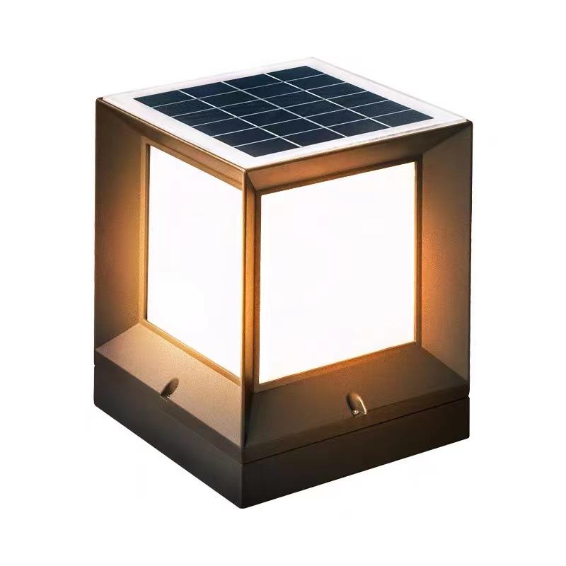 户外太阳能防水柱头灯家用室外别墅院子花园庭院围墙大门口柱子灯