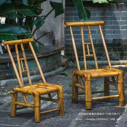 FX老式竹椅靠背椅传统纯手工阳台家用中式椅子户外凳子复古竹椅子