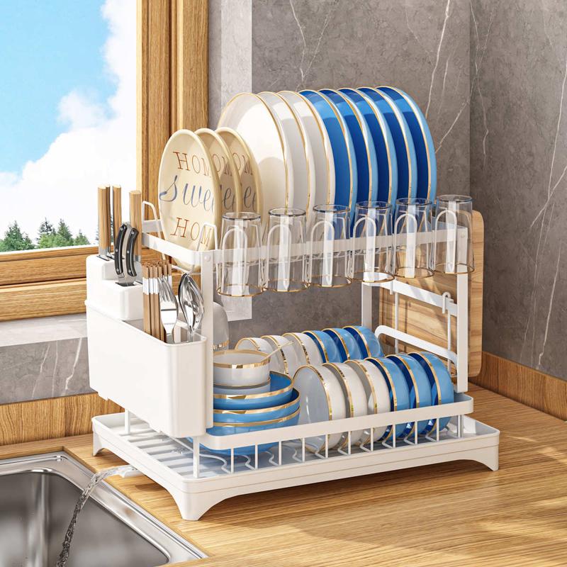 爆品厨房碗碟架沥水架收纳架台面碗盘碗筷置物架带杯碗碟刀架