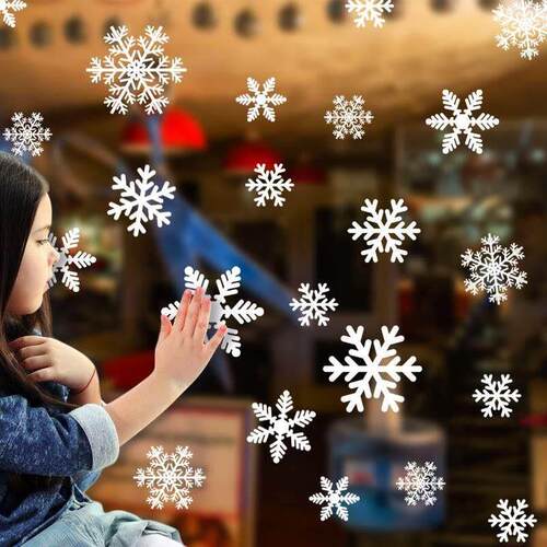 1 Sheet Merry Christmas Decoration for Home Snowflake Window