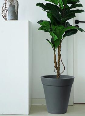 落地超大号水泥花盆简约仿青山盆混凝土喷漆客厅阳台大型植物树盆
