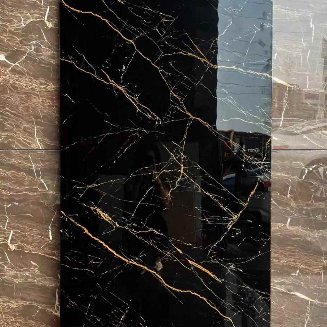 通体大理深色地砖石瓷砖70X150厅0色大板地砖大规格灰客地板砖防5