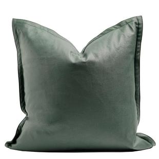 高档现代简约纯色科技皮客厅上沙发抱枕气压质靠边床靠包办公室垫