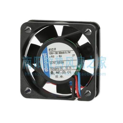 ebm-papst 412F FAN AXIAL 40X10MM 12V WIRE 60mA 0.7W 散热风扇